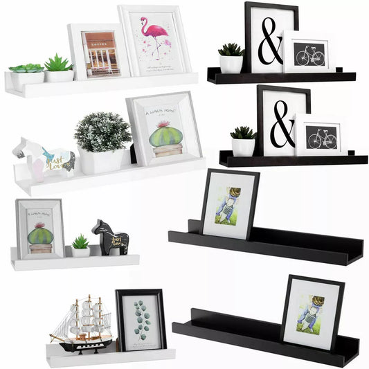Set of 2 Floating Wall Shelves Picture Ledge Display Rack Book Hanging Shelf 45cm