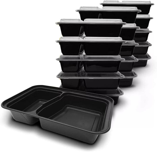 5x pieces of Plastic Food Containers with Lids Meal Prep Boxes Microwave Freezer Takeaway Box