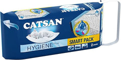 CATSAN - Hygiene Plus Non-Clumping Adult Cat Litter and Kitten Litter - With Liner - 2 x 4L Bag - Smart Pack x 2 Inlays