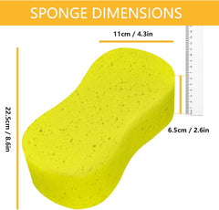 Jumbo Sponges,2 Pack Car Sponges,Washing Windows and Anti Scratch Technology,Perfect For Wheels, Windscreen & Bodywork For Car Cleaning (2PCS Yellow)