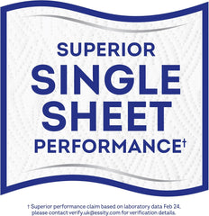 PLENTY Kitchen Towel, 6 White Rolls, 600 Sheets of Kitchen Roll, 2-Ply Tissue