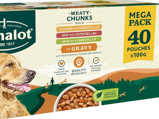 Winalot Dog Food Mixed in Gravy, 40 x 100g - Nutritious & Delicious Meal for Your Furry Friend