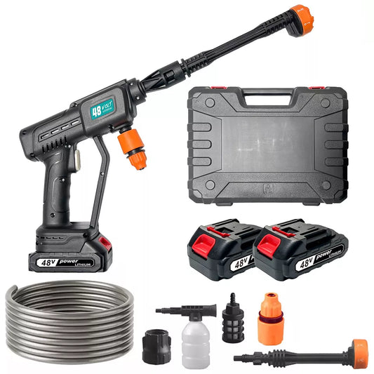 Car Washer Cordless Pressure Washer Jet Portable Water Cleaner Gun 48V +2Battery