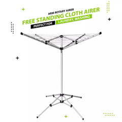 4 Arm 18M Portable Aluminium MULTI HANGER FREE STANDING Rotary Airer