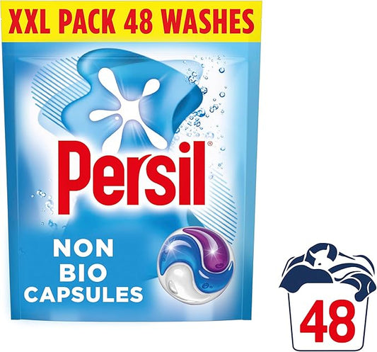 Persil Non Bio 3 in 1 Washing Capsules laundry capsules gentle next to sensitive skin for outstanding stain removal in quick & cold washes 48 washes