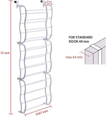 36 PAIR OVER DOOR HANGING SHOE RACK 12 TIER SHELF ORGANISER STORAGE STAND HOLDER