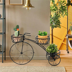 Wisfor 3 Tiers Bicycle Plant Stand Wrought Iron Planter Garden Flower Pot Basket