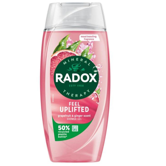 Radox Mineral Therapy Feel Uplifted Body Wash shower gel with a grapefruit & ginger fragrance for an uplifting shower experience 6x 225 ml Comfort Scented Aroma Skincare