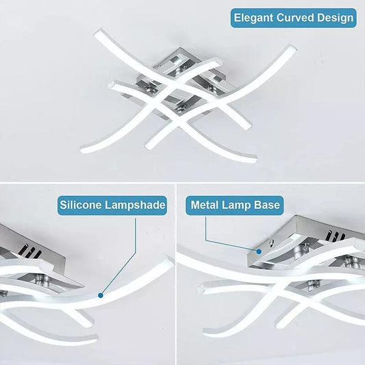 New Dimmable Ceiling Light - Modern Wave Lights for Kitchen, Living Room, and Bedroom