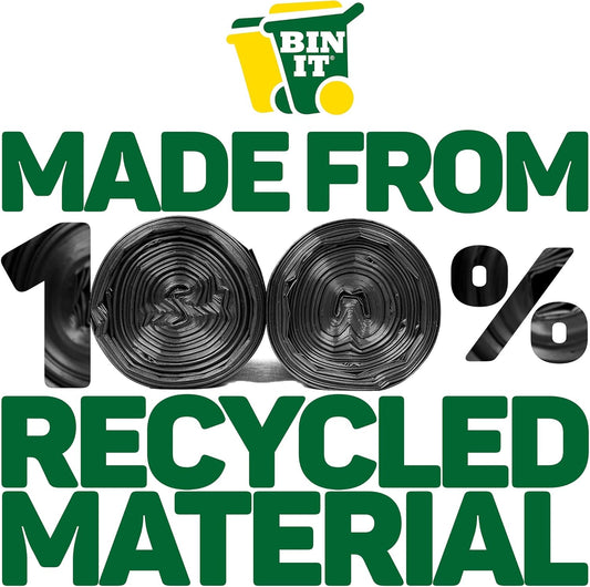 40 Everyday 70L Strong & Secure, Refuse Sacks, Bin Bags, Bin Liners, Flat Top, Recycled, Tear Resistant, 30 μm, Perfect for Everyday Use, Household, Office, Kitchen & Caterers