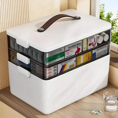 3 Layer Family Medicine Storage Box,Thickened Extra Large Medicine Storage Box