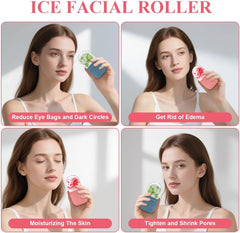 flintronic Ice Face Roller, Silicone Mold Ice Roller, Reusable Facial Beauty Ice Roller, Skin Care Tools for Firms Skin, Minimizes Eye Lines, Brighten Face (Blue)