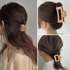 Brown Medium Claw Hair Clips Set for Women - 3 Styles Claw Clips for Thick Hair and Fine Hair - Gift for Women and Girls