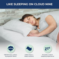 Waterproof Mattress Protector Cotton Terry Top - Extra Deep 30cm Fitted Skirt - Waterproof Single Mattress Protector - Super Absorbent - Machine Washable - Single (90x190) cm