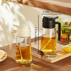 TrendPlain 16oz Olive Oil Spray Bottle - 2 in 1 Olive Oil Dispenser Bottle for Kitchen Accessories - Kitchen Gadgets, For Air Fryer - Black Utensils Nozzle