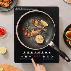 2200W Electric Induction Hob Portable Digital Touch Single Cooker Hot Plate Tool for Home Kitchen