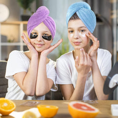 3 Pack Microfibre Hair Towel Wrap with Button for Women and Girls - Super Quick Absorbent and Anti-Frizz Fast Dry Hair Caps Twist Turban