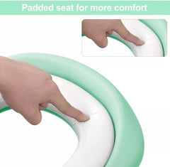 Adjustable Potty Training Toilet Seat with Step Stool Ladder for Baby Boys with Anti-Splash Guard, Soft Cushion, and Assistant Ring with Handles and Backrest