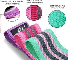 CFX Resistance Bands Set, Exercise Bands with Non-Slip Design for HIPS & Glutes, 3 Levels Workout Bands for Women and Men, Booty Bands for Home Fitness, Yoga, Pilates