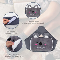 Hot Water Bottle Belt Koala Rubber with Soft Waist Cover for Neck Shoulder Back Legs and Waist Warming Cup Multicolor