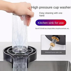 Kitchen Bar Top Sink Glass Rinser Washer Bottle - 304 Stainless Steel High Pressure - 1 Pack