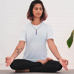 2 Pcs Portable Breathing Necklace, Stainless Steel Whistle Necklace in 2 Colors, Anapana Breathing Necklace for Breathing Exercises, Mindfulness, Meditation, Lover, Women, Men