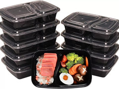 5x pieces of Plastic Food Containers with Lids Meal Prep Boxes Microwave Freezer Takeaway Box