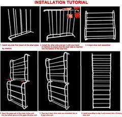 36 PAIR OVER DOOR HANGING SHOE RACK 12 TIER SHELF ORGANISER STORAGE STAND HOLDER