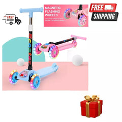 Adjustable Kids scooter 3 wheels kids kick push Flashing Led Light Up For Gift