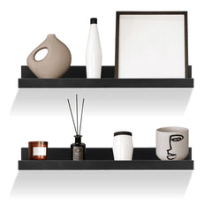 Set of 2 Floating Wall Shelves Picture Ledge Display Rack Book Hanging Shelf 45cm