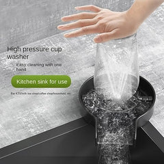 Kitchen Bar Top Sink Glass Rinser Washer Bottle - 304 Stainless Steel High Pressure - 1 Pack