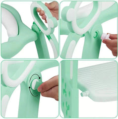 Adjustable Potty Training Toilet Seat with Step Stool Ladder for Baby Boys with Anti-Splash Guard, Soft Cushion, and Assistant Ring with Handles and Backrest