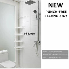 4 Tier Telescopic Bathroom Wall Corner Shelf Rack Shower Caddy Storage Organizer for Home