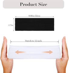 7cm Wide Black Headbands for Women Men, Yedtreg 2pack Fashion Head Bands for Women's Hair, Soft Fabric Stretchy Hair Bands for Makeup, Yoga, Running