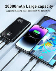 Power Bank 20000mAh, PD3.0 QC4.0 22.5W Fast Charging PD20W USB C PowerBank Portable Charger With LCD Display 3 Outputs & 2 Inputs For Smartphones and Camping (black2)