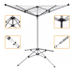 4 Arm 18M Portable Aluminium MULTI HANGER FREE STANDING Rotary Airer