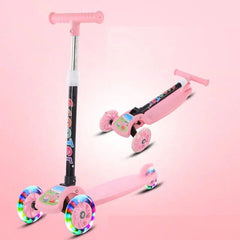 Adjustable Kids scooter 3 wheels kids kick push Flashing Led Light Up For Gift