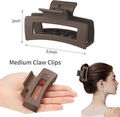 Brown Medium Claw Hair Clips Set for Women - 3 Styles Claw Clips for Thick Hair and Fine Hair - Gift for Women and Girls