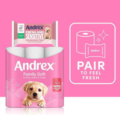 Andrex Family Soft Toilet Paper 24 Rolls toilet roll offers (Previously Andrex Gentle Clean) Gentle on your Family’s skin– Pack of 24 Toilet Rolls, FSC Certified Wipes