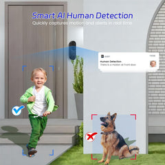 1080p Wireless Video Doorbell with Indoor Chime, AI Human Detection, 2-Way Audio, Night Vision, AES-128 Cloud Storage - Smart Home Protection