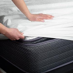 Waterproof Mattress Protector Cotton Terry Top - Extra Deep 30cm Fitted Skirt - Waterproof Single Mattress Protector - Super Absorbent - Machine Washable - Single (90x190) cm