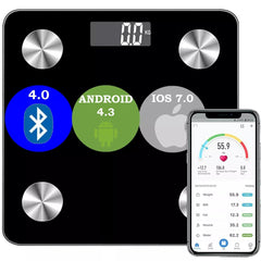 180KG Bathroom Bluetooth Glass Scales BMI Body Fat Monitor Weighing for iOS and Android