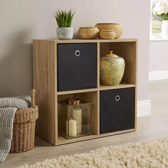 Storage Cube 4 Shelf Bookcase Wooden Display Unit Organiser Sonoma Oak Furniture