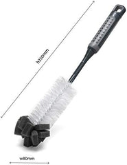 Addis ComfiGrip Long Handled Bottle Brush with Sponge Scrub, Metallic Graphite, 8 x 8 x 35 cm, 517702