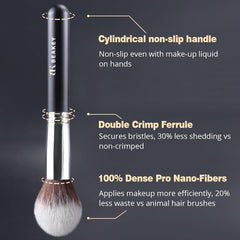 Make up Brushes 12Pcs Makeup Kit, Premium Synthetic Kabuki Foundation Face Powder Concealers Eyeshadow Blush Brushes Make up Brushes Set, with 2pcs Blender Sponges (Black/Silver)