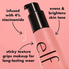 e.l.f. Power Grip Primer + 4% Niacinamide, Gel-Based & Hydrating Face Primer, Evens Skin & Brightens, Grips Makeup, Vegan & Cruelty-Free, 0.811 Fl Oz