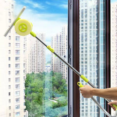 U-TYPE TELESCOPIC HIGH RISE WINDOW CLEANER GLASS DUST CLEANING BRUSH SQUEEGEE