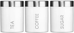 Set of 3 Tea Coffee Sugar Kitchen Storage Canisters Jars Pots Containers Tins