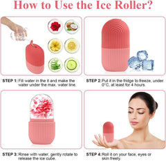 flintronic Ice Face Roller, Silicone Mold Ice Roller, Reusable Facial Beauty Ice Roller, Skin Care Tools for Firms Skin, Minimizes Eye Lines, Brighten Face (Blue)