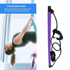 Adjustable Pilates Bar with Resistance Band for Home Gym Workouts
